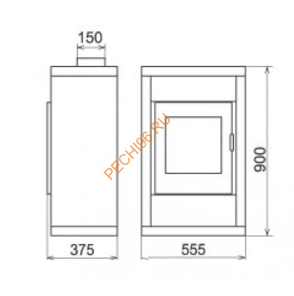 Стальная печь-камин Thorma HORBY серая Стальная печь-камин Thorma HORBY серая
