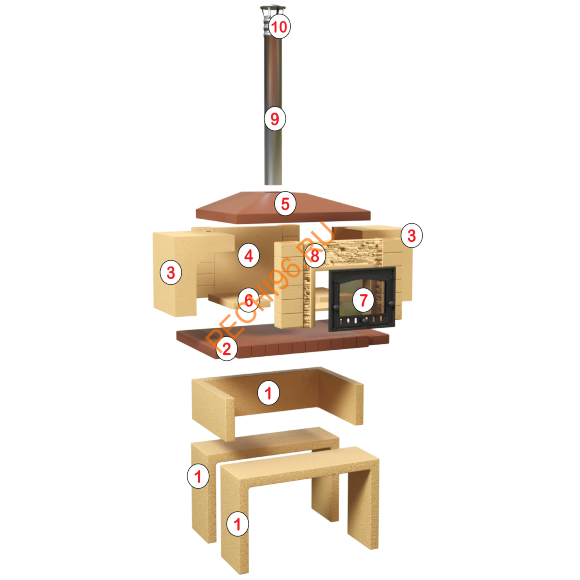 Русская печь Крестьянка песочная
