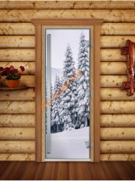 Дверь стеклянная DoorWood «Престиж», 800х2000мм, с фотопечатью «Сибирь» Дверь стеклянная DoorWood «Престиж», 800х2000мм, с фотопечатью «Сибирь»