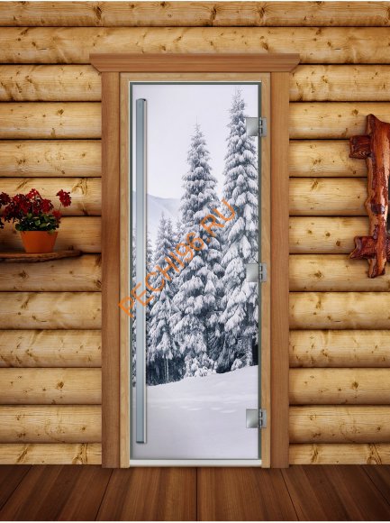Дверь стеклянная DoorWood «Престиж», 700х1900мм, с фотопечатью «Сибирь» Дверь стеклянная DoorWood «Престиж», 700х1900мм, с фотопечатью «Сибирь»