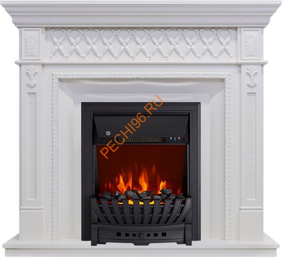Электрокамин Royal Flame Alexandria белый дуб с очагом Aspen