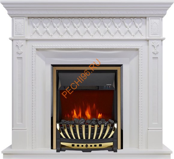 Электрокамин Royal Flame Alexandria белый дуб с очагом Aspen