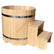Купель для бани ExpertSaun круглая из кедра, h 1200мм