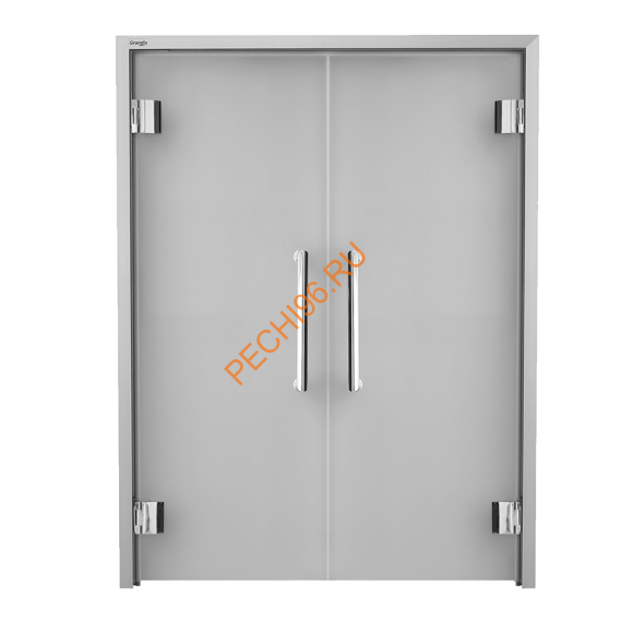 Двери стеклянные двустворчатые Grandis GS 15х20-G-Н-Si Двери стеклянные двустворчатые Grandis GS 15х20-G-Н-Si