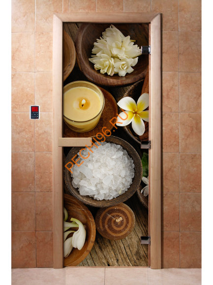 Дверь стеклянная DoorWood с фотопечатью «Спа салон» Дверь стеклянная DoorWood с фотопечатью «Спа салон»