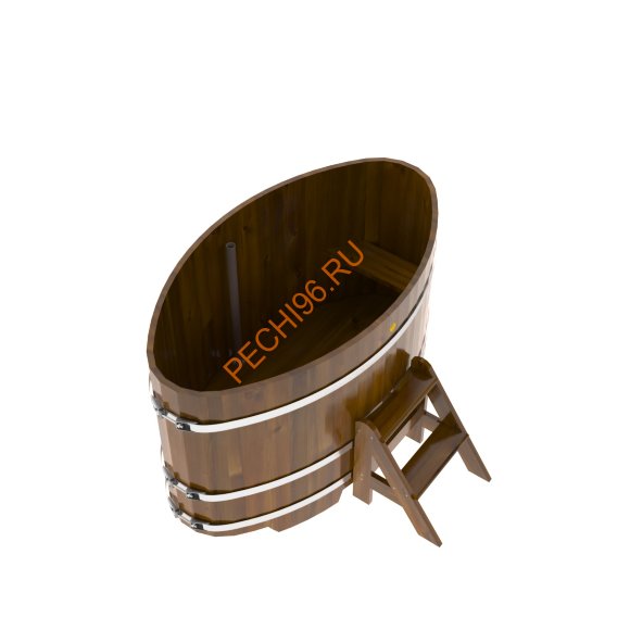 Купель для бани BentWood овальная из морёной лиственницы Рустик, 1,02х1,68 м