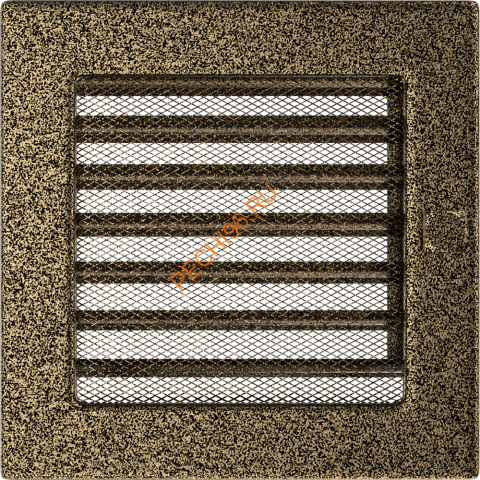 Вентиляционная решетка Kratki 17CZX 170х170 мм черная/золото