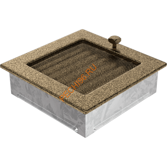 Вентиляционная решетка Kratki 17CZX 170х170 мм черная/золото