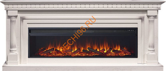 Электрокамин Royal Flame Dallas 60 слоновая кость с патиной с очагом Vision 60 LOG LED Электрокамин Royal Flame Dallas 60 слоновая кость с патиной с очагом Vision 60 LOG LED