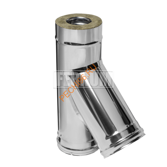 Сэндвич-тройник 135° Феррум, нержавейка AISI 430-0,5 мм/оцинковка, d 120/200 мм