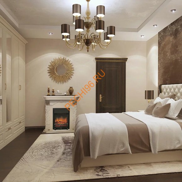 Электрокамин Dublin LUX WT с очагом Fobos Lux BL RC