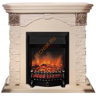 Электрокамин Dublin LUX WT с очагом Fobos Lux BL RC