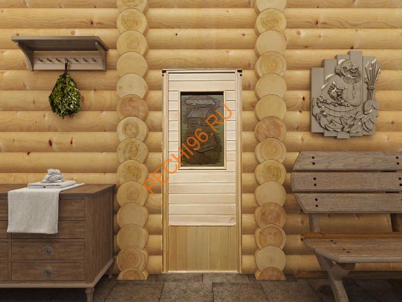 Дверь DoorWood со стеклом «Изба», 1850х750 мм