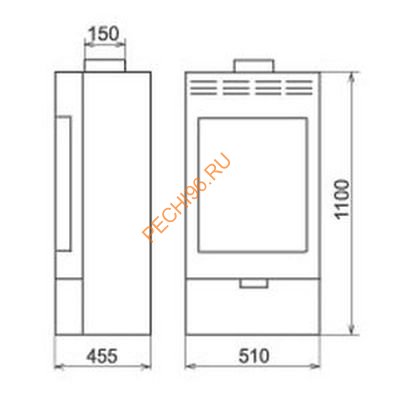 Стальная печь-камин Thorma ANDORRA серая