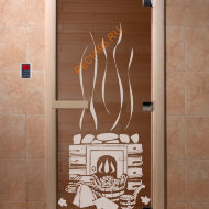 Дверь стеклянная DoorWood «Банька бронза», 1800х700 мм