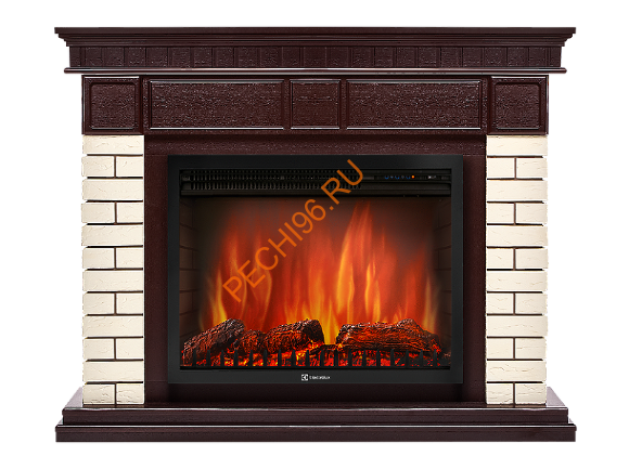 Электрокамин Electrolux Sphere Plus EFP/P-2720RLS с порталом Firelight Bricks 25U угловой, камень бежевый