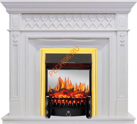 Электрокамин Royal Flame Alexandria белый дуб с очагом Fobos FX M