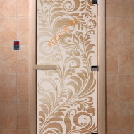 Дверь стеклянная DoorWood «Хохлома сатин», 2100х700 мм