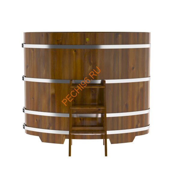 Купель для бани BentWood овальная из морёной лиственницы Рустик, 1,08х1,75 м