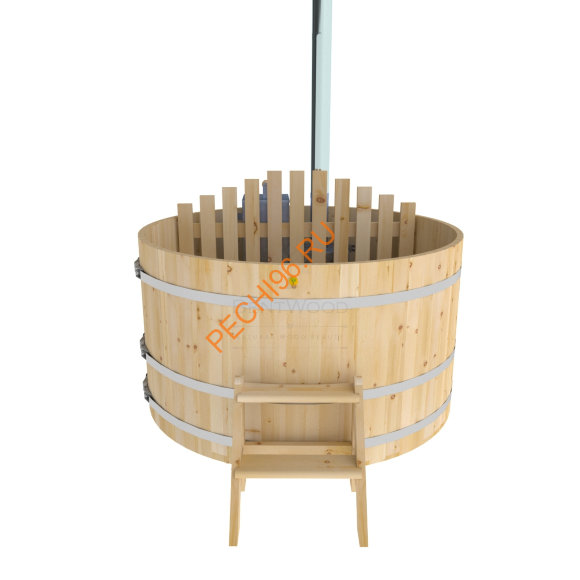 Уличная купель Фурако BentWood из кедра с внутренней печью стандарт, h 1200мм