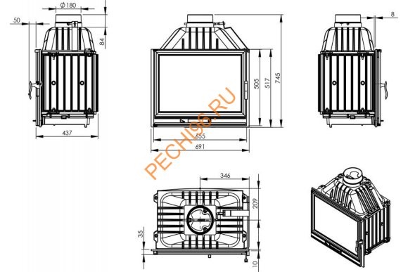 Каминная топка NORDflam LB 700 Piroliza La Braise 14 Каминная топка NORDflam LB 700 Piroliza La Braise 14