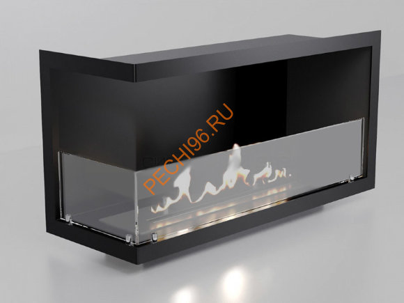 Биокамин угловой 1000х500х300 мм, стекло тонированное