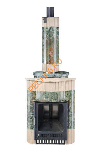  Портал для банной печи Ферингер Мини, Оптима, Квадра ПС Жадеит перенесённый рисунок+Окаменевшее дерево