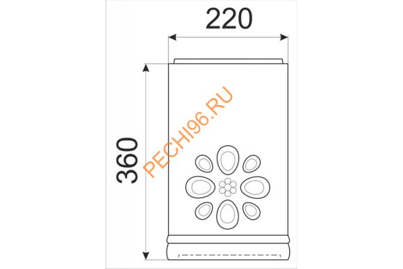Облицовка дымохода КимрПечь отверстия, глазурь, D150 Облицовка дымохода КимрПечь отверстия, глазурь, D150