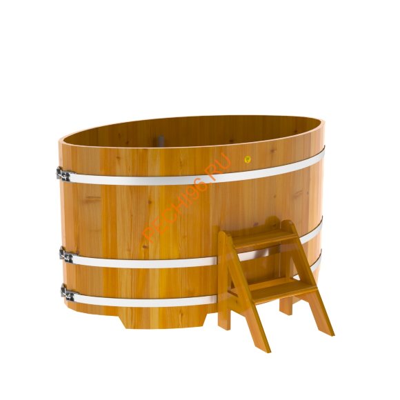 Купель для бани BentWood овальная из лиственницы Рустик, 1,12х1,83 м