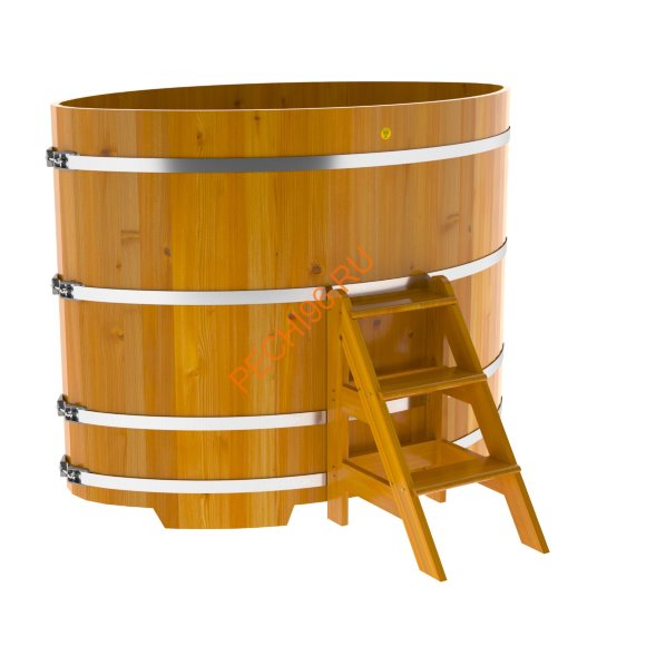 Купель для бани BentWood овальная из лиственницы Рустик, 1,12х1,83 м