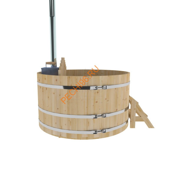 Уличная купель Фурако BentWood из кедра с внутренней печью стандарт, h 1000мм