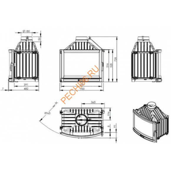 Каминная топка NORDflam FALCON PANORAMA Каминная топка NORDflam FALCON PANORAMA