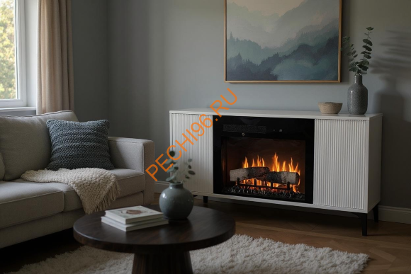 Электрокамин RealFlame НАОМИ R M25, Тумба под ТВ, с очагом MIRAGE-S 25