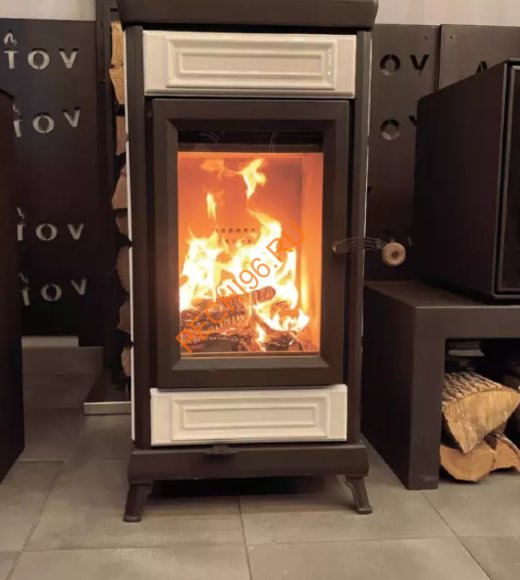 Печь-камин АСТОВ Майолика белый