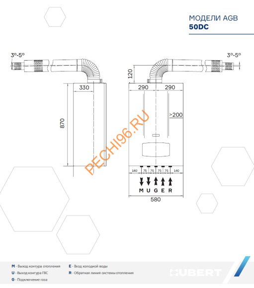 Газовый настенный котел HUBERT AGB 50DC Газовый настенный котел HUBERT AGB 50DC