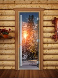 Дверь стеклянная DoorWood «Престиж», 800х2000мм, с фотопечатью «Закат в лесу» Дверь стеклянная DoorWood «Престиж», 800х2000мм, с фотопечатью «Закат в лесу»