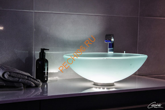 Стеклянная раковина Cariitti LED 420мм