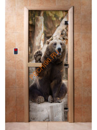 Дверь стеклянная DoorWood с фотопечатью «Бурый мишка» Дверь стеклянная DoorWood с фотопечатью «Бурый мишка»