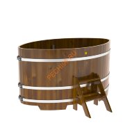 Купель для бани BentWood овальная из морёной лиственницы Рустик, 1,12х1,83 м