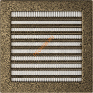 Вентиляционная решетка Kratki 22CZX 220х220 мм черная/золото