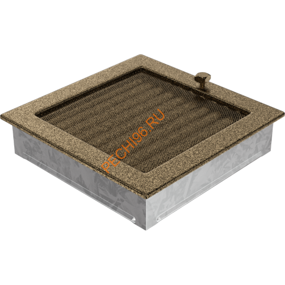 Вентиляционная решетка Kratki 22CZX 220х220 мм черная/золото