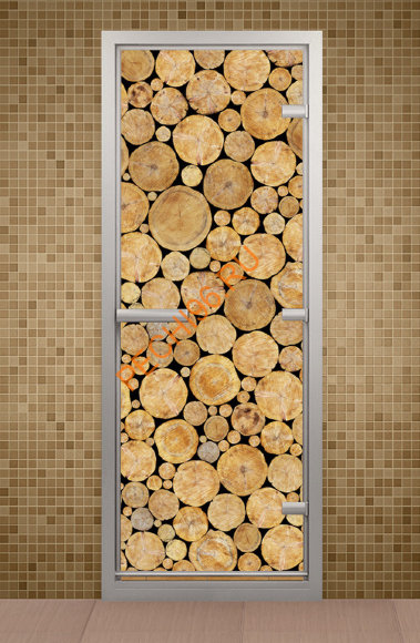 Дверь стеклянная ALDO «Поленница» коробка алюминий с порогом