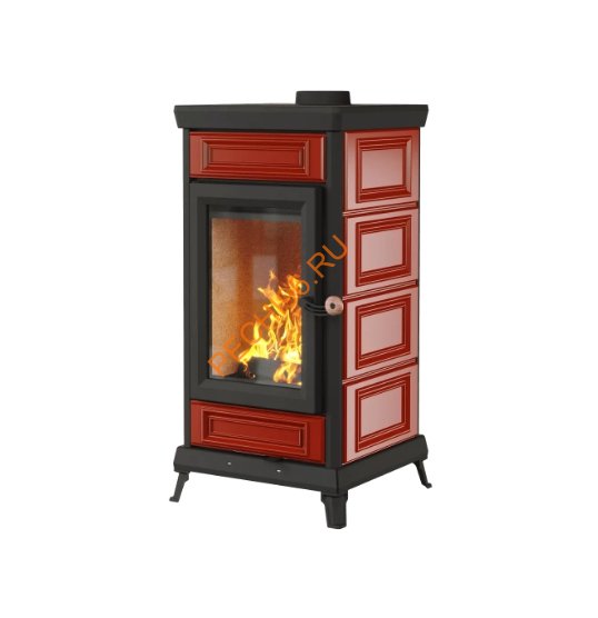 Печь-камин АСТОВ Майолика красный