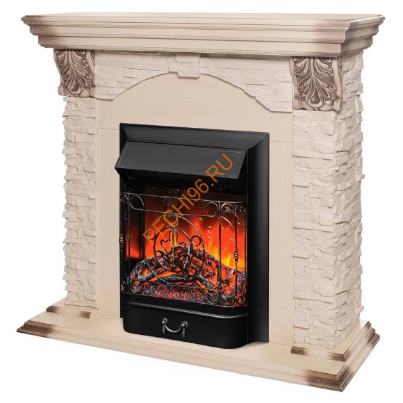 Электрокамин RealFlame Dublin LUX WT с очагом Majestic Lux BL Электрокамин RealFlame Dublin LUX WT с очагом Majestic Lux BL