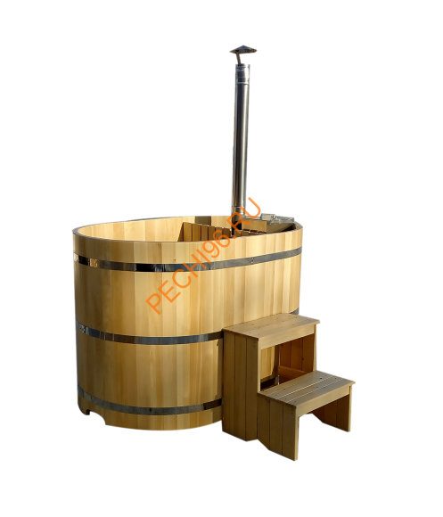 Уличная купель Фурако ExpertSaun с внутренней печью овальная из кедра, h 1200мм Уличная купель Фурако ExpertSaun с внутренней печью овальная из кедра, h 1200мм