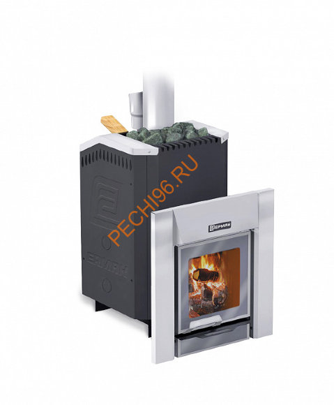 Печь банная Ермак Премиум 30 сталь с ЗК и парообразователем