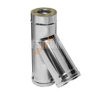 Сэндвич-тройник 135° Феррум, нержавейка AISI 430-0,8 мм/430-0,5 мм, d 115/200 мм