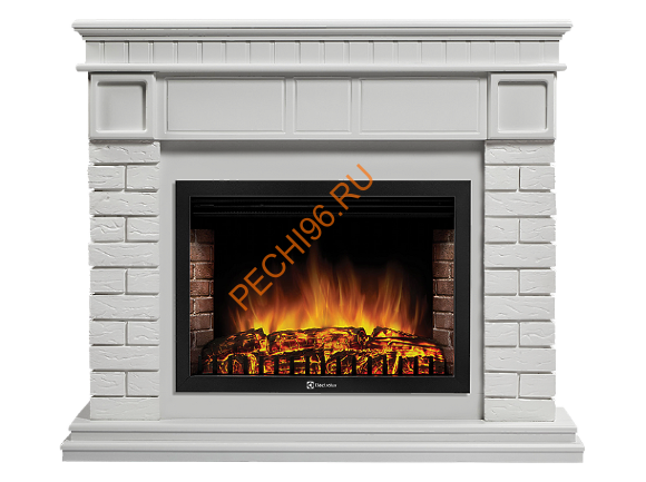 Электрокамин Electrolux EFP/P-3020LS с порталом Firelight Bricks 25U угловой, камень белый