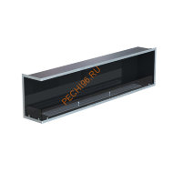 Биокамин угловой 2000х500х300 мм, стемалит, стекло, рамка нержавейка