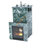 Печь банная ИзиСтим Сочи с боковым подключением в кожухе из змеевика